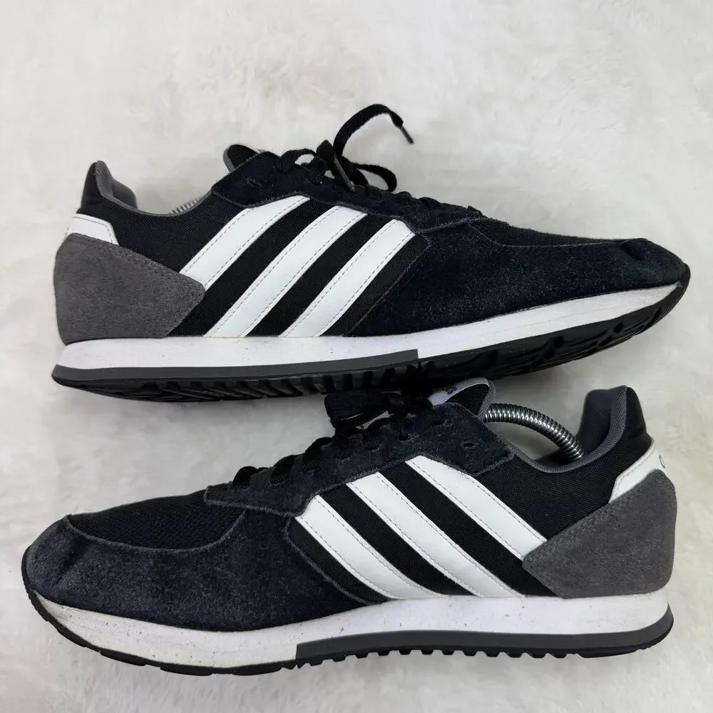 Adidas Retro Run Black/White Lifestyle Running Sneakers – Men’s US 11